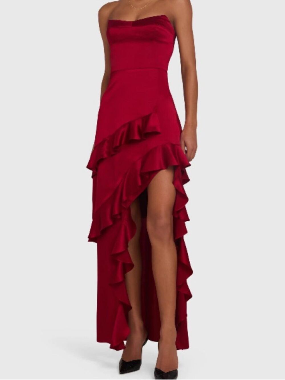NEW AMANDA UPRICHARD magnolia maxi dress in red